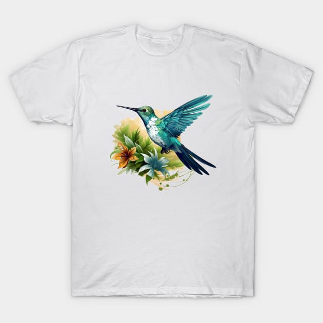 Watercolor Hummingbird T-Shirt by zooleisurelife